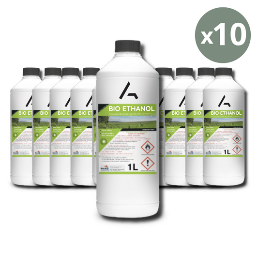 Bioéthanol pour cheminée 10 litres (10 x 1 litre)