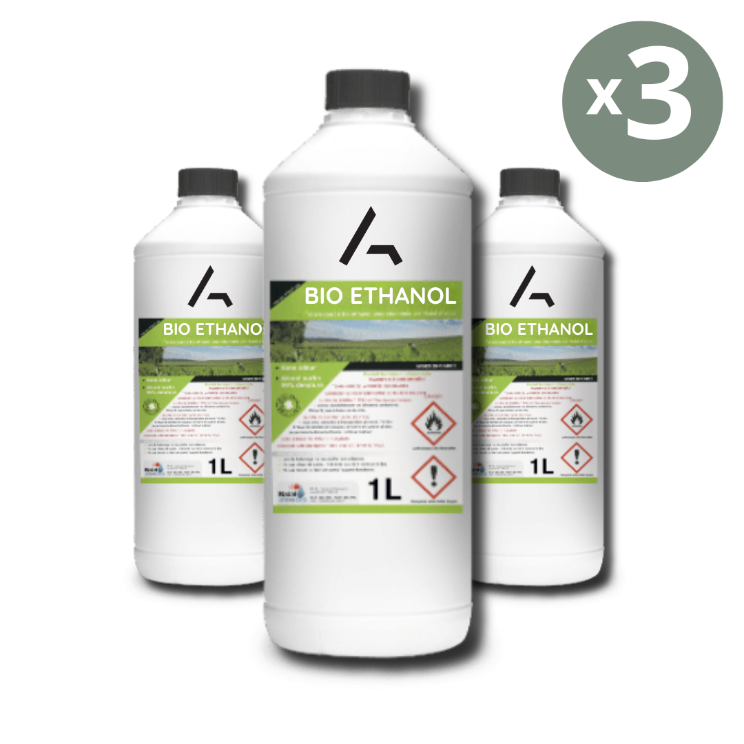 Bioéthanol pour cheminée 3 litres (3 x 1 litre)